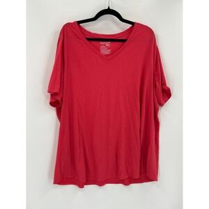 Terra‎ Sky Womens Size 2X Coral Orange T-Shirt Basic Short Sleeve